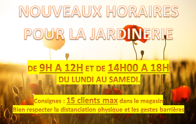 Nouveaux horaires
